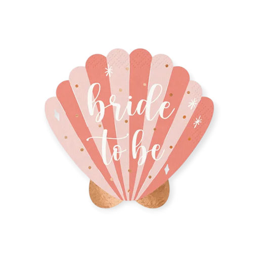 Picture of SEASHELL BRIDE TO BE NAPKINS 13.5 X 13CM - 20 PACK